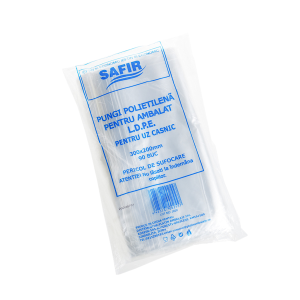 _MG_0743 Pungi alimentare pentru uz casnic SAFIR 1 kg la punga, LDPE, 90 buc,50 pungi/bax - imagine 1